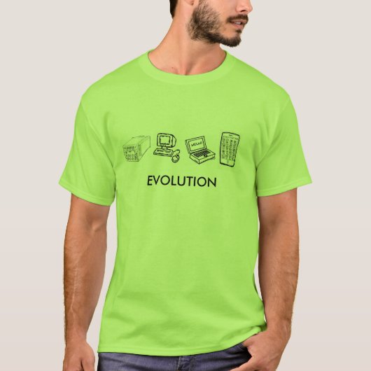 Evolutie......computerstijl T-shirt (Voorkant)