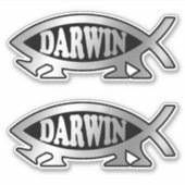 Evolutie - Darwin x 2 Sticker (Voorkant)