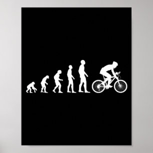 Evolutie Fiets Man Humor Fietser Grappig Poster