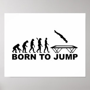 Evolutie geboren uit springtrampoline poster