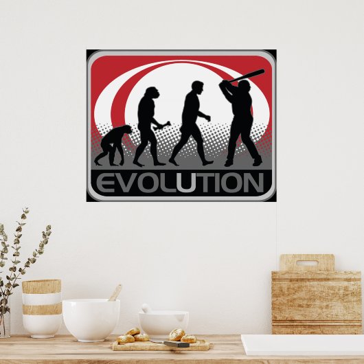 Evolutie-honkbal Poster (Keuken)