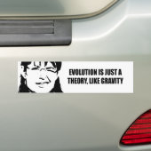 Evolutie is slechts een theorie als zwaartekracht bumpersticker (Op auto)