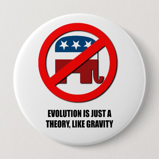 Evolutie is slechts een theorie als zwaartekracht ronde button 4,0 cm (Voorkant)