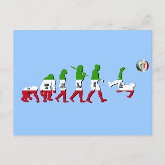 Evolutie Italiaanse Football Italia Calcio giften Briefkaart (Voorkant)