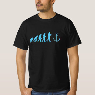 Evolutie kapitein kapitein schip water t-shirt