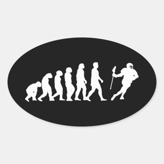 Evolutie Lacrosse Ovale Sticker (Voorkant)