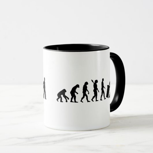 Evolutie man afval mok (Voorkant rechts)