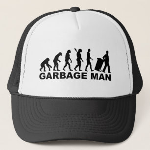 Evolutie man afval trucker pet