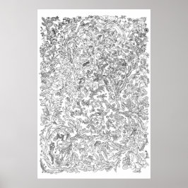 Evolutie-Poster - Boom van het leven - zwart en wi Poster