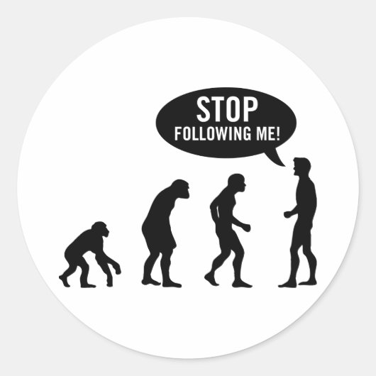 evolutie ronde sticker (Voorkant)