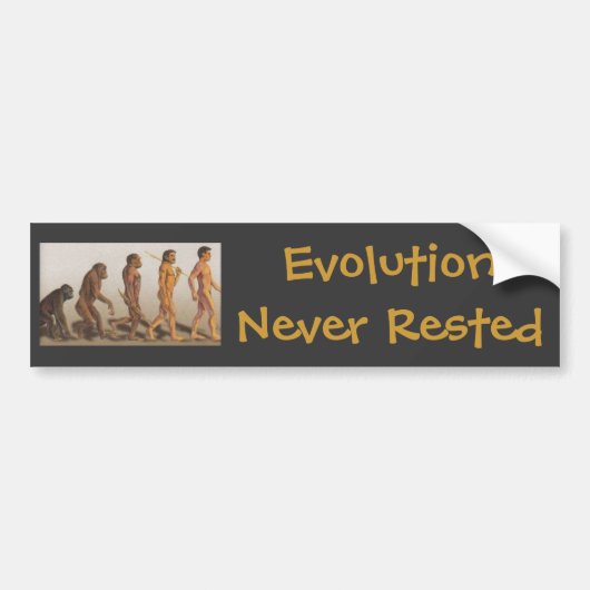 Evolutie Rust Nooit Bumpersticker (Voorkant)