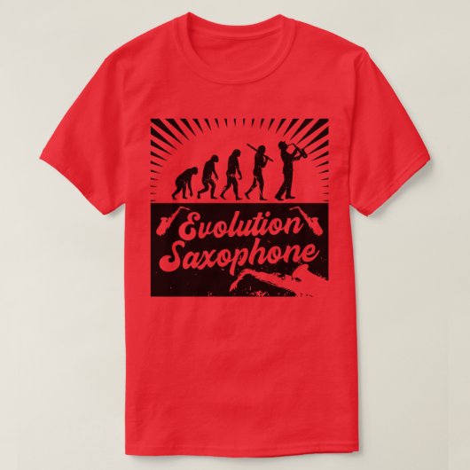 Evolutie-saxofon T-shirt (Design voorkant)