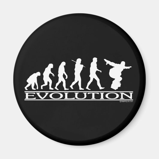 Evolutie - Snowboarden Magneet (Voorkant)