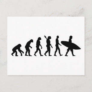 Evolutie surfbord voor surf briefkaart