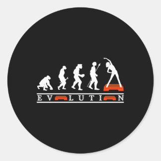 Evolutie van aerobics met de Hu-evolutiestap Ronde Sticker