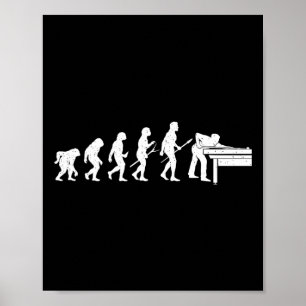 Evolutie van biljartspel - Pool Player Sports L Poster