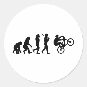 Evolutie van de fietser ronde sticker