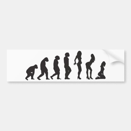 Evolutie van de Grappige Bumpersticker van Vrouwen (Voorkant)