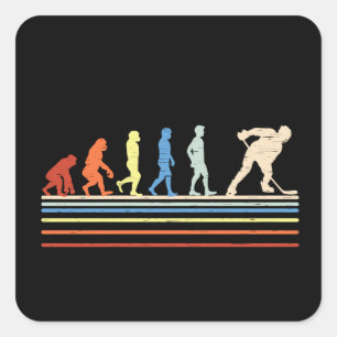 Evolutie van de Hockey-Button Vierkante Sticker