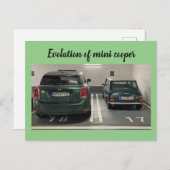 Evolutie van de mini cooper briefkaart (Voorkant / Achterkant)
