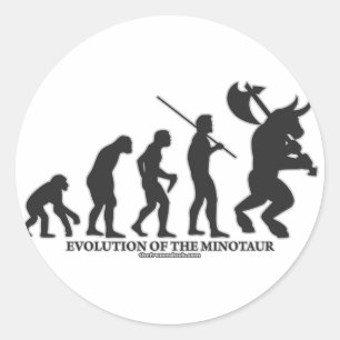 Evolutie van de MInotaur Ronde Sticker