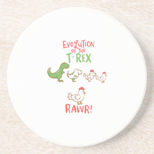 Evolutie van de T-Rex RAWR! Funny Dino Chicken Zandsteen Onderzetter