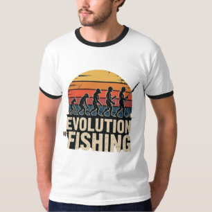 Evolutie van de Vissen - Retro Visser Zonsondergan T-shirt