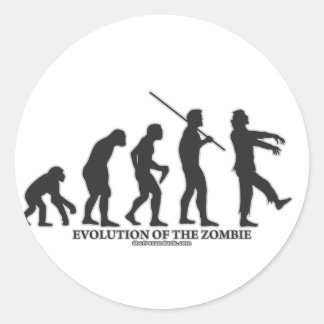 Evolutie van de Zombie Ronde Sticker