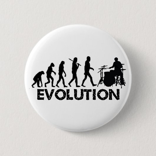 Evolutie van een drummer ronde button 5,7 cm (Voorkant)