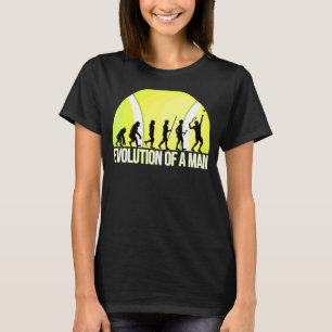 Evolutie van een Man met tennisband en tennis Rac T-shirt