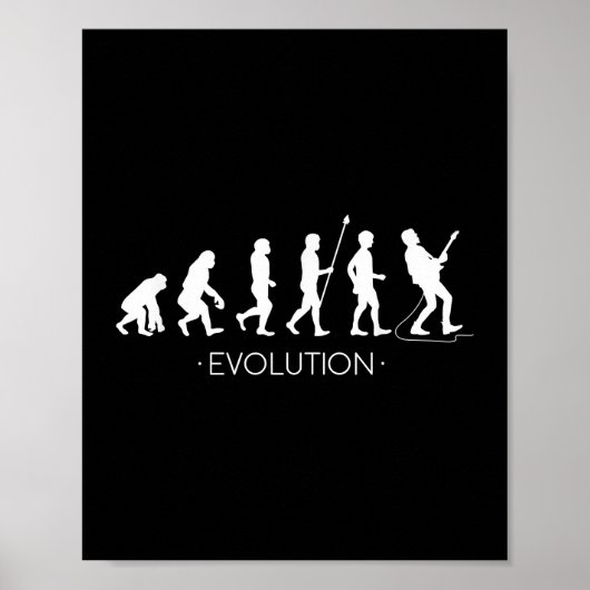 Evolutie van gitarist Shirt, Rock Music Guitar Poster (Voorkant)