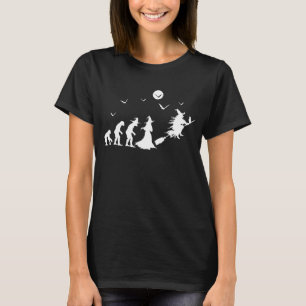 Evolutie van heks op bezem t-shirt