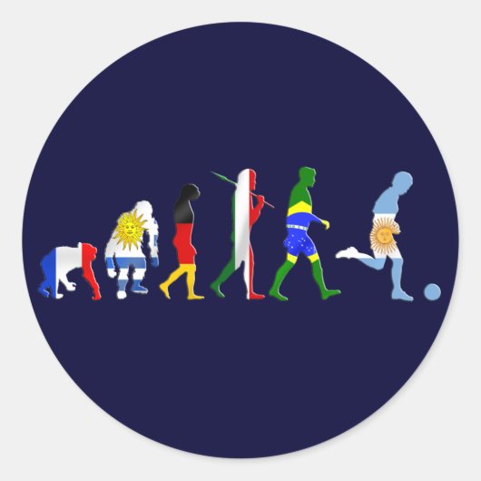 Evolutie van het Argentijnse voetbal Argentijnse f Ronde Sticker (Voorkant)