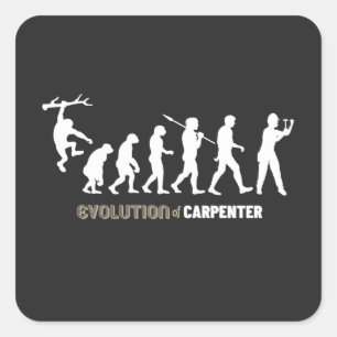 Evolutie van het carpenter vierkante sticker