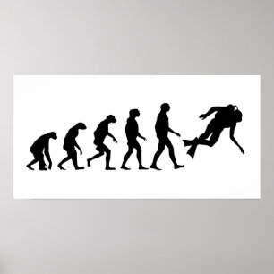 Evolutie van het duiken van scuba poster