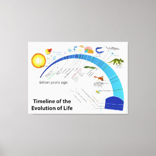 Evolutie van het leven op het diagram van de aardt canvas afdruk