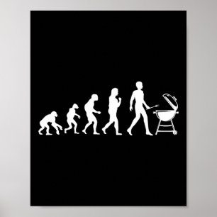 Evolutie van het Man BBQ Grilling Design Poster
