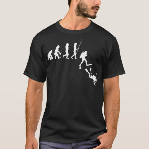 Evolutie van het Man Funny Scuba Dive T-shirt