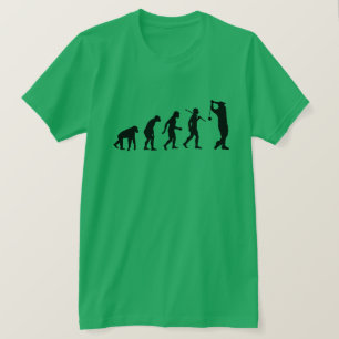  evolutie van het Mankind Funny Golf T-shirt