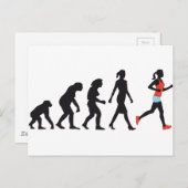 evolutie van het vrouwelijke vrouw jogger briefkaart (Voorkant / Achterkant)