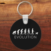 Evolutie van hondenras-eigenaar pug sleutelhanger (Voorkant)