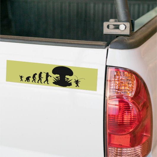 Evolutie van Man & Cockroach Funny Evolution Chart Bumpersticker (Op Truck)