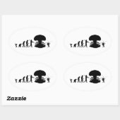 Evolutie van Man & Cockroach Funny Evolution Chart Ovale Sticker (Vel)