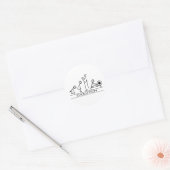Evolutie van man met roeien ronde sticker (Envelop)