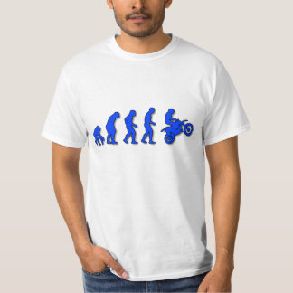 Evolutie van man naar motorfiets t-shirt