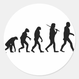 Evolutie van Man Ronde Sticker