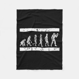 Evolutie van Paintball Player Humor Tactical Game Fleece Deken