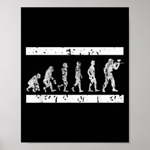 Evolutie van Paintball Player Humor Tactical Game Poster