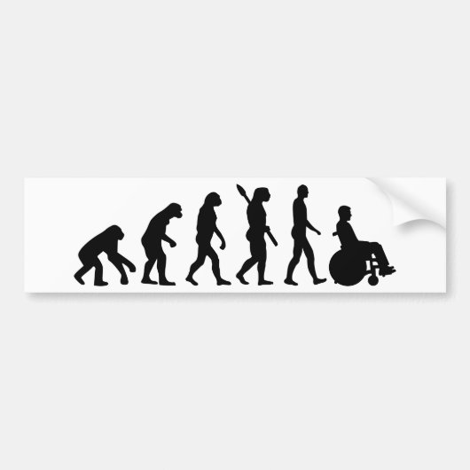 Evolutie van rolstoelbelemmeringen bumpersticker (Voorkant)