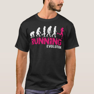 Evolutie van Running Girls Runners cadeau T-shirt